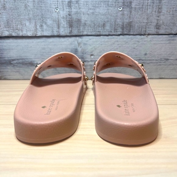 KATE SPADE SPRING FLOWER EMBELLISHED SLIDE SANDAL - Picture 8 of 13